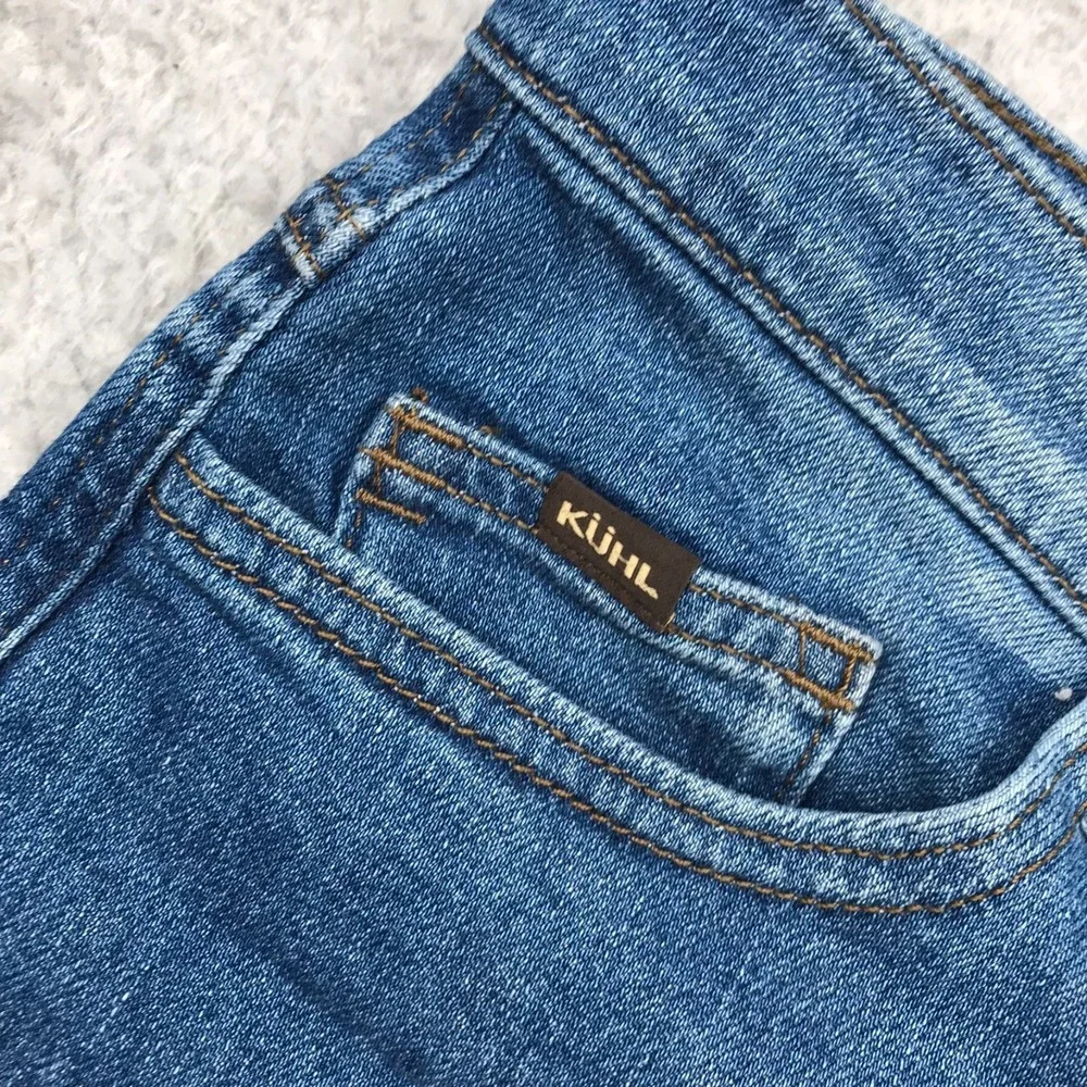 Kuhl Kontour Flex Jeans Womens 8 Reg (33x27) Blue Drawstring Relaxed Denim